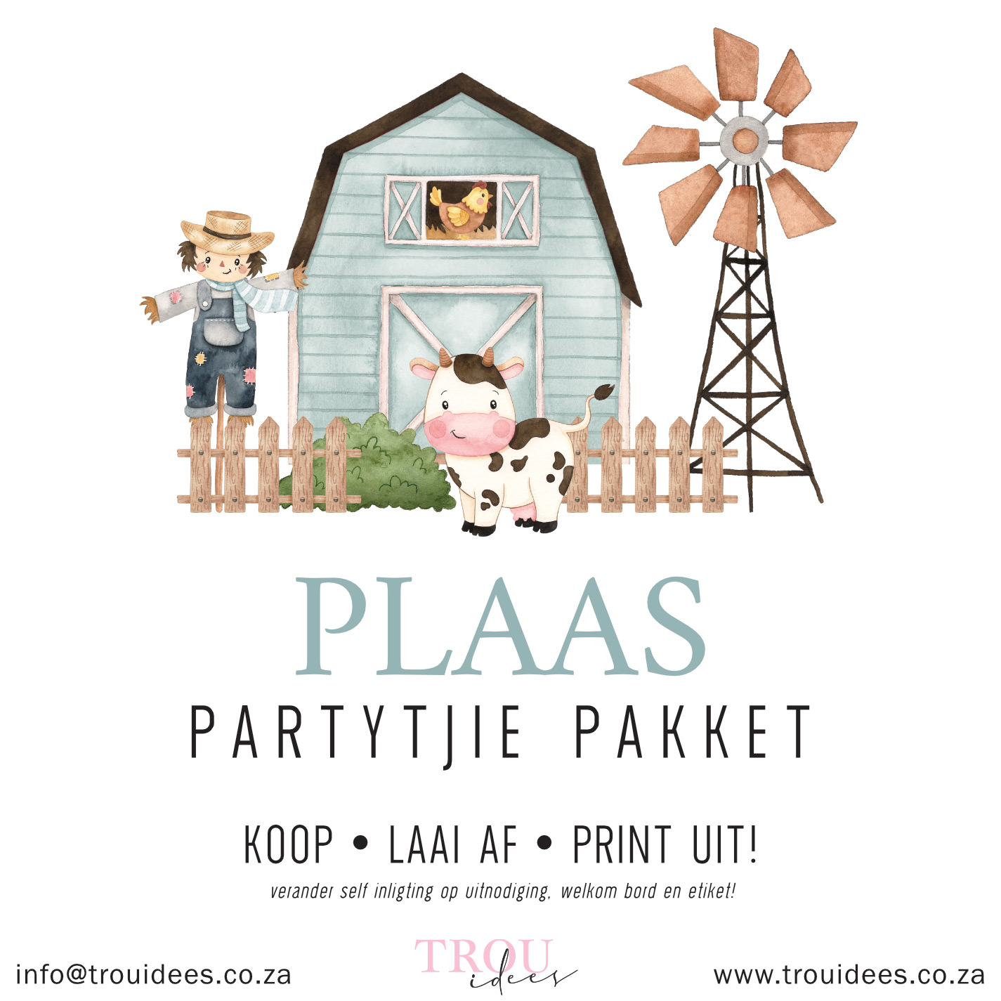 Farm (Boy) Children's Party Stationery